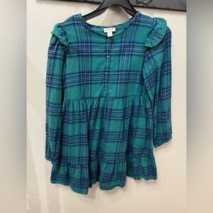 Cat & Jack Girls Plaid Dress Large with headband